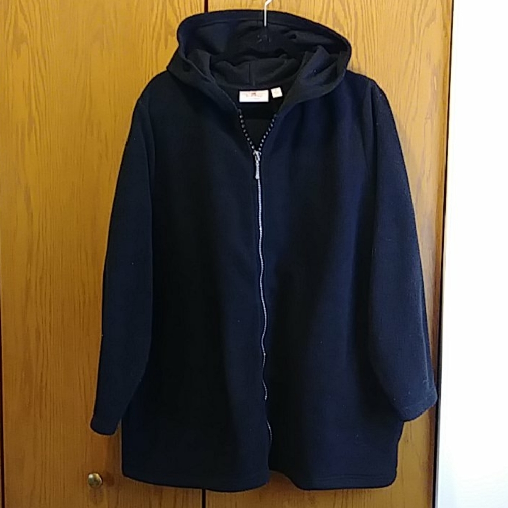 Quacker Factory fleece Embellished zip hoo…